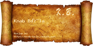 Knab Béla névjegykártya